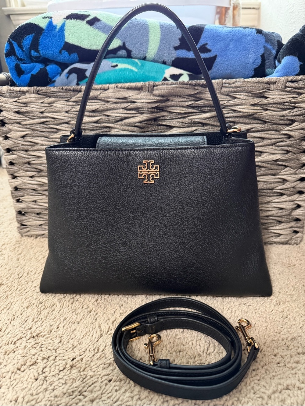 Tory Burch Britten Satchel Bag Black